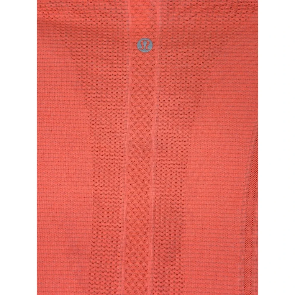 lululemon Swiftly Tech Long Sleeve 2.0 SZ 8 Coral Peach Athletic Running Shirt - Picture 6 of 7